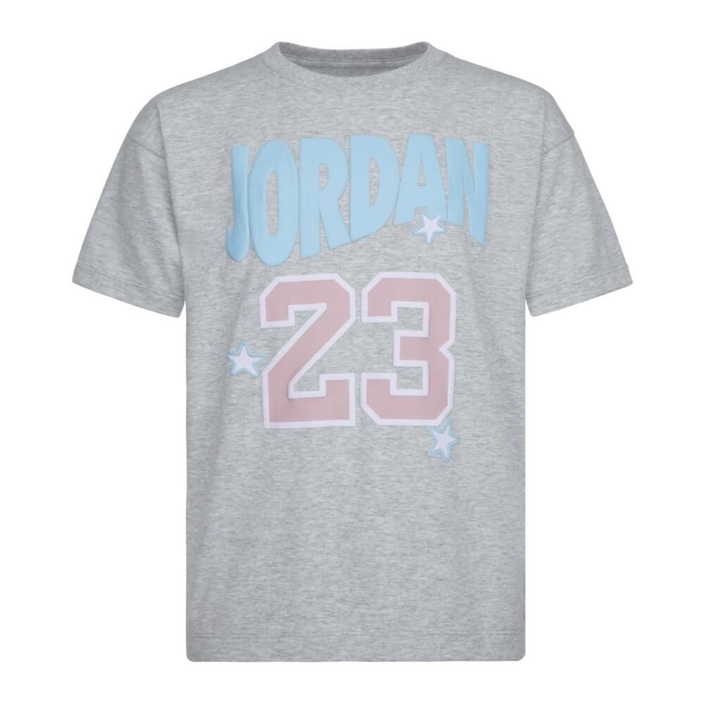 Air Jordan Girls Light Gray Blue and Pink Jordan‎ 23 Shirt Size M